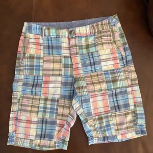 LL Bean Womens Madras Patchwork Bermuda Shorts